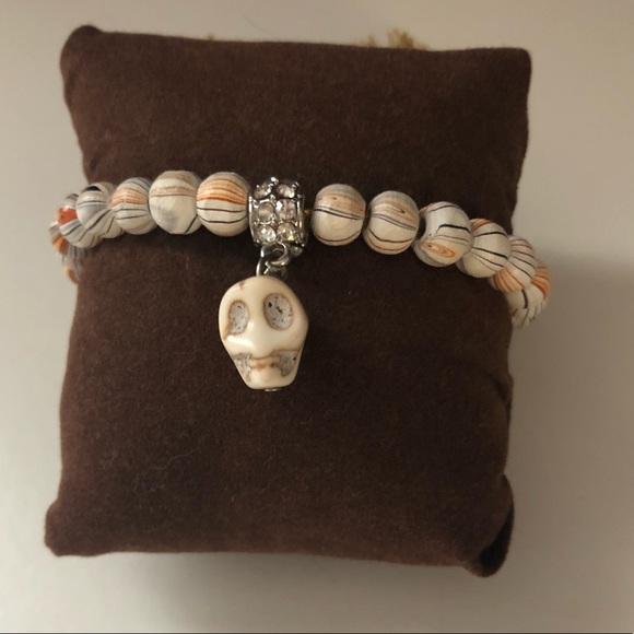 Multi-color Beaded Bracelet With Skull - Picture 2 of 4